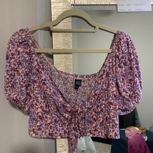 Floral crop tie with front tie